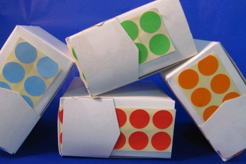 Colorati mm. 15  bollini adesivi taglia carta adesiva colorati